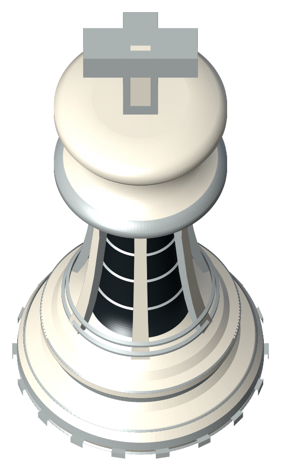Clockwork regalia king with ivory armour and an open mechanical body
